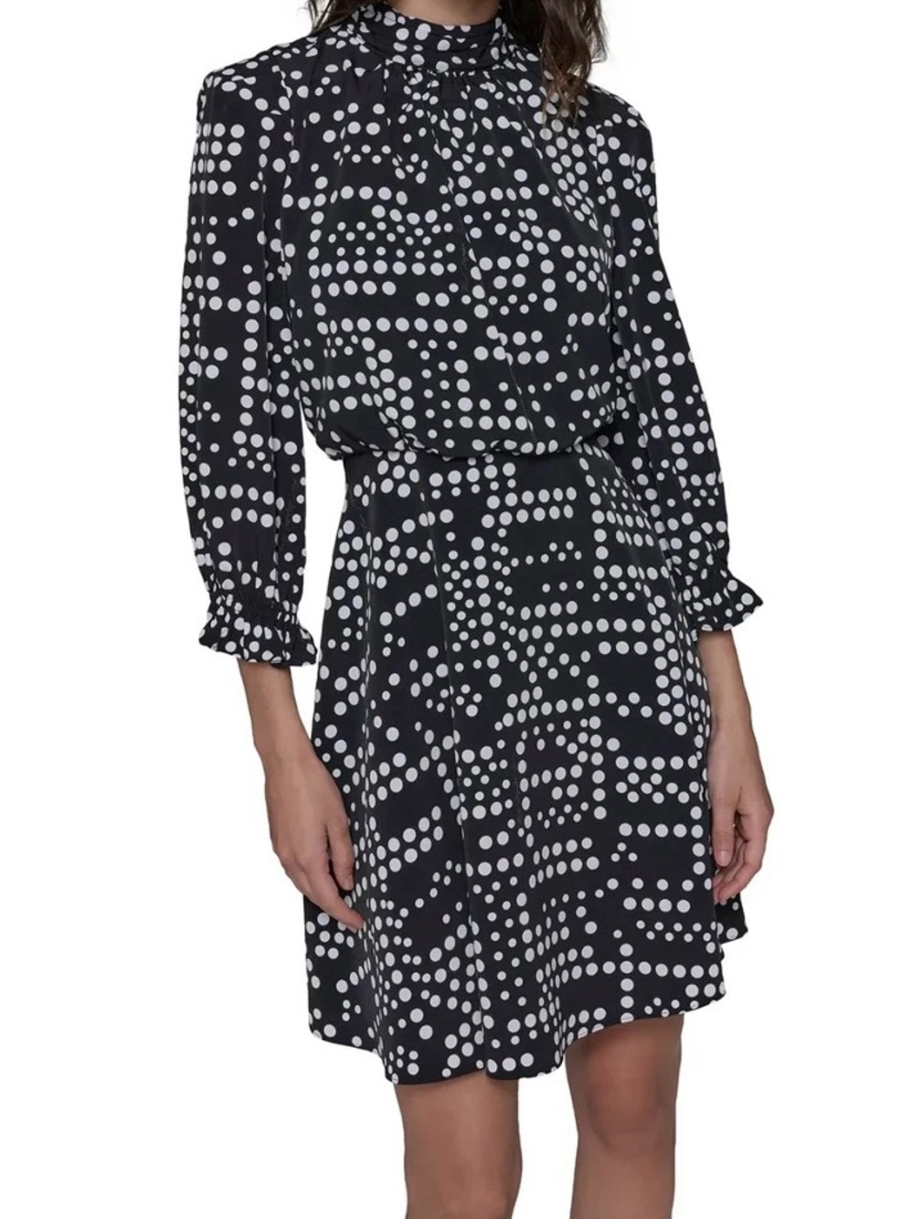 Karl Lagerfeld Paris Black and White Polka Dot Dress Size 12